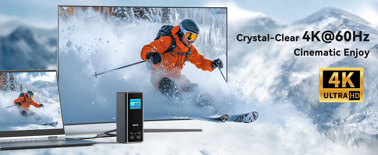 MOKiN 17-in-1 Triple Display Docking Station with Smart Display