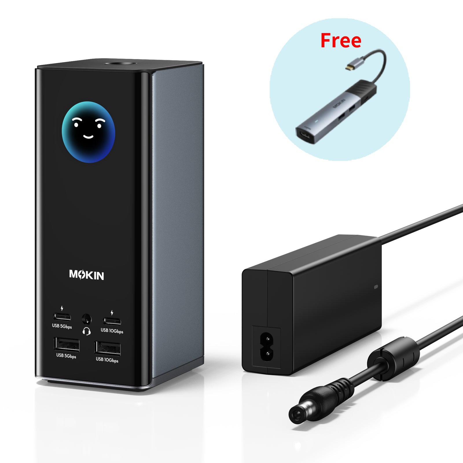MOKiN 18-in-1 Docking Station with Smart Display – Free 7-in-1 USB-C Hub Included