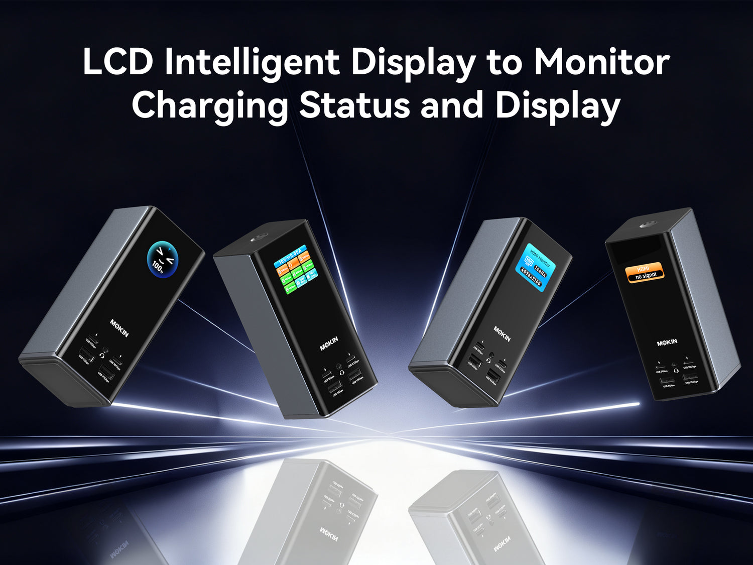 MOKiN 18-in-1 Triple Display Docking Station with Smart LCD for macOS and Windows