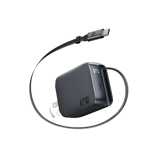 MOKiN 67W USB-C Charger with Real-Time Display and Foldable Design