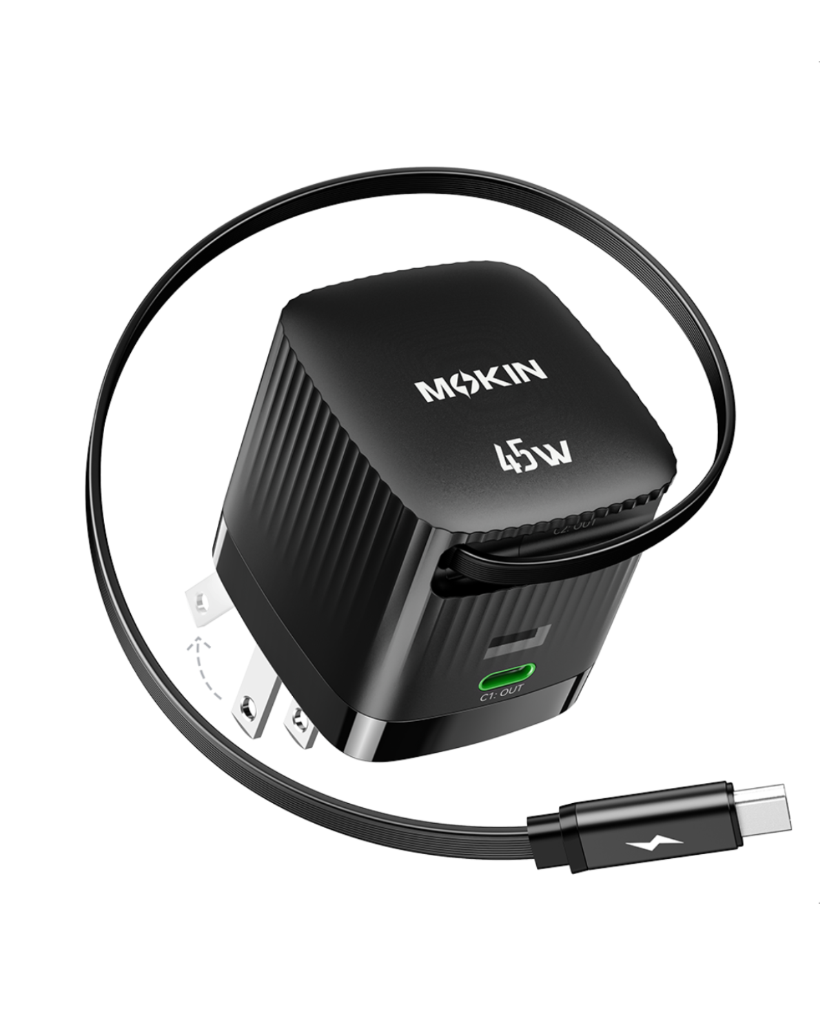 MOKiN 45W Dual Port Foldable GaN Charger 