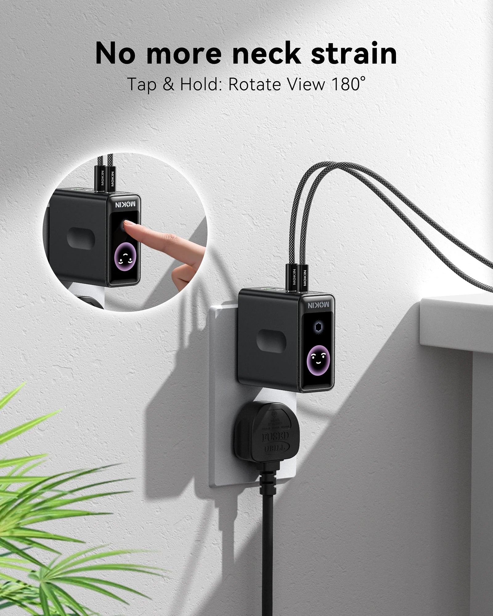 MOKiN 140W 4-Port GaN Charger with Smart Touch Display for Cleaner Multi-Device Setup