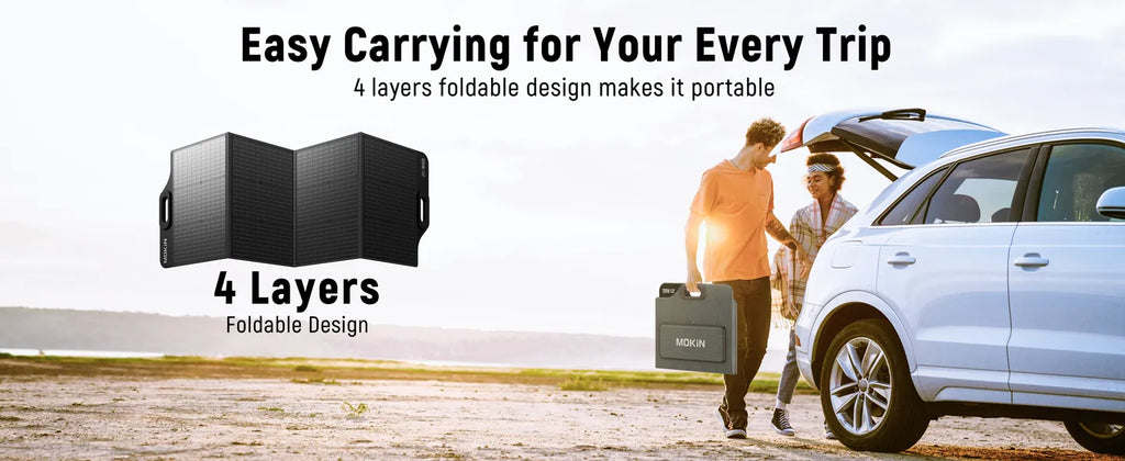 Mokin 120W Foldable Solar Panel With Adjustable Kickstand