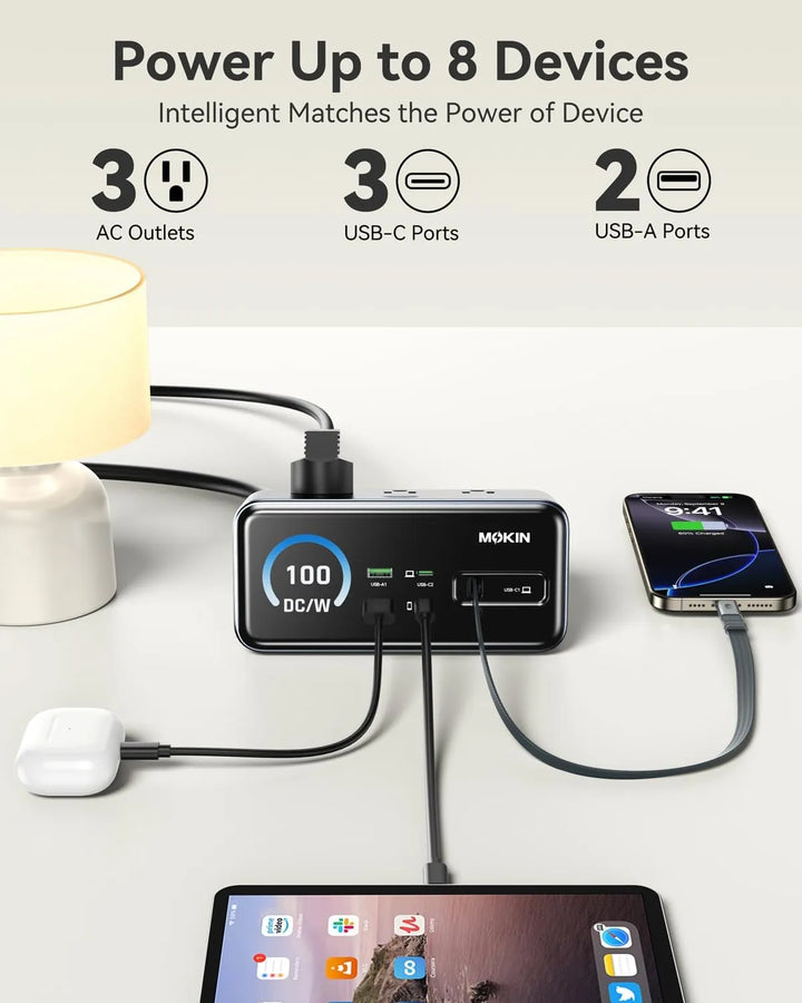 MOKiN Charging Station with Retractable Cable