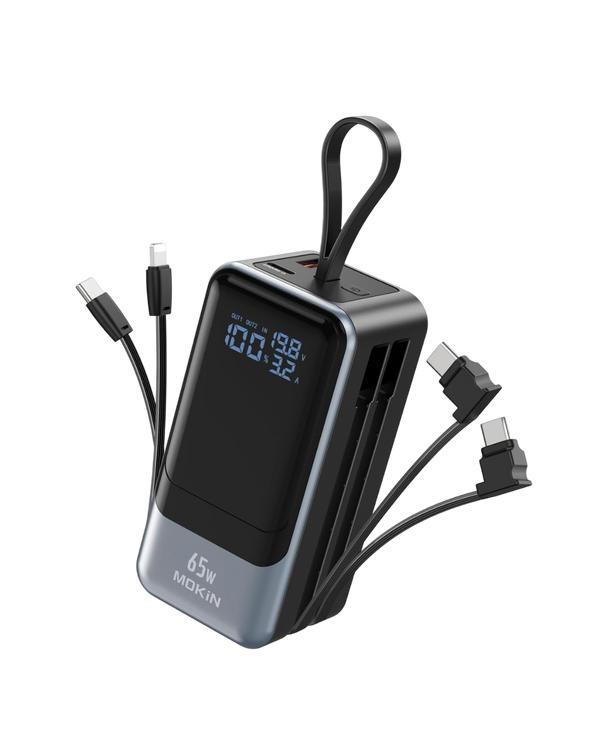 MOKiN 65W Portable Power Bank for Laptop - 18400mAh,  Smart Display