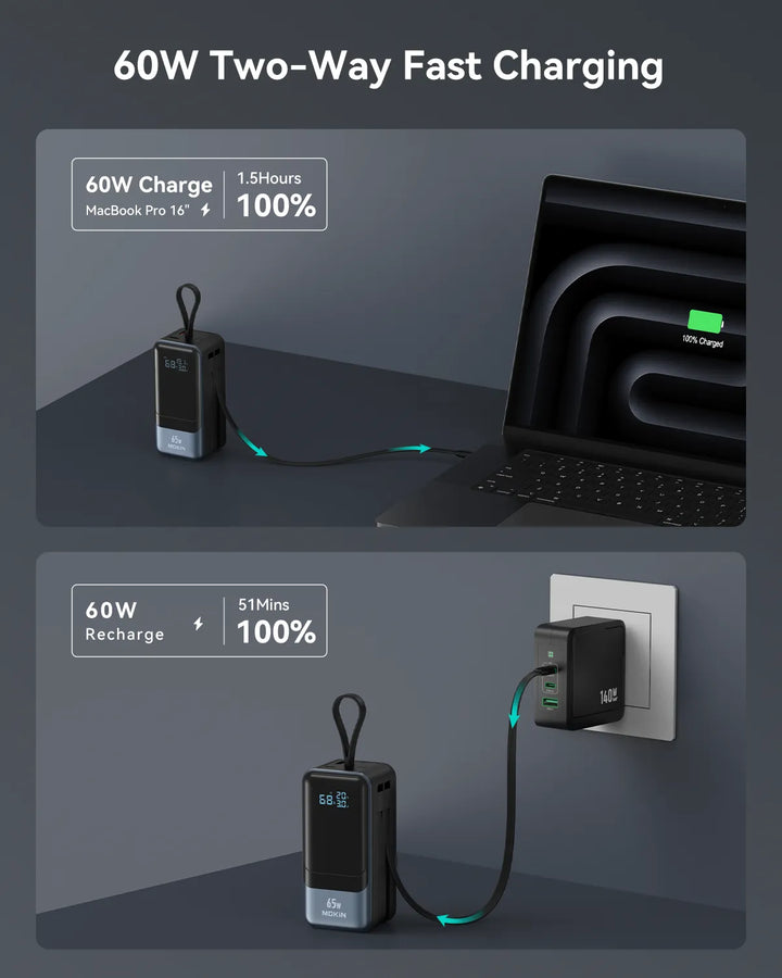 60W Two-Way Fast charging 