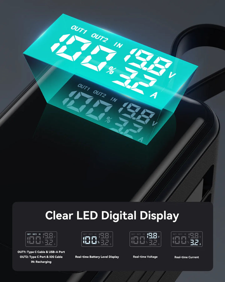 Power Bank Clear LED Digital Display