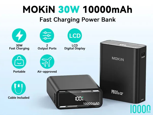 MOKiN Portable 30W Fast Charing Power Bank