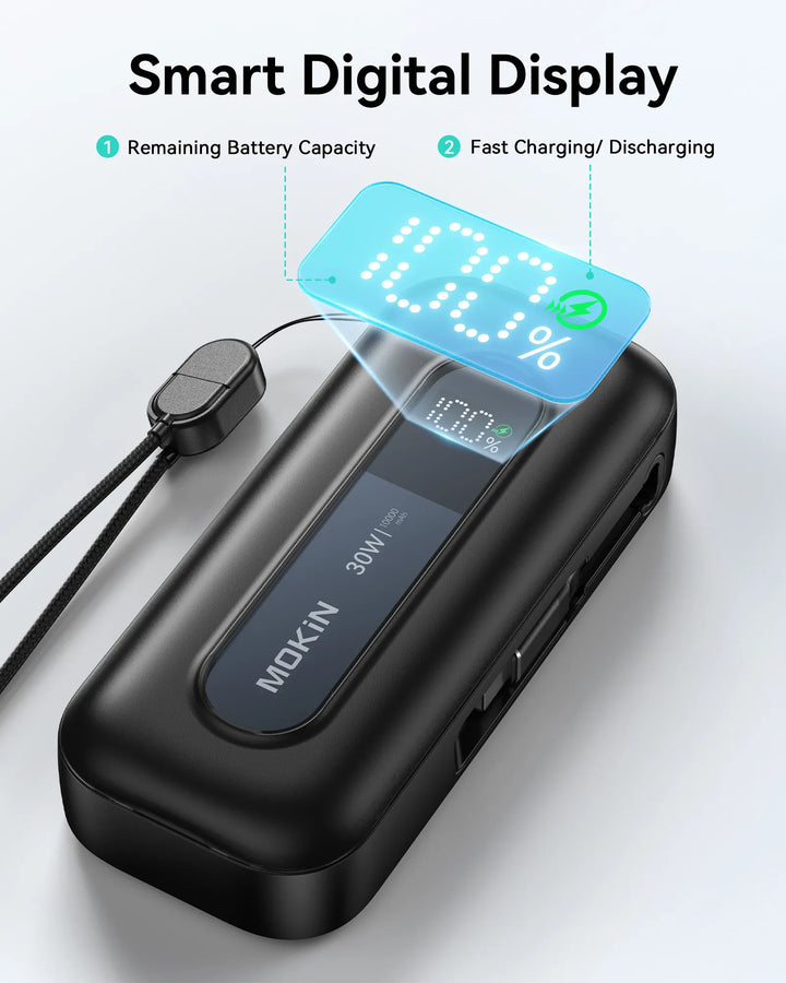 MOKiN 30W Portable Power Bank with Smart Digital Display