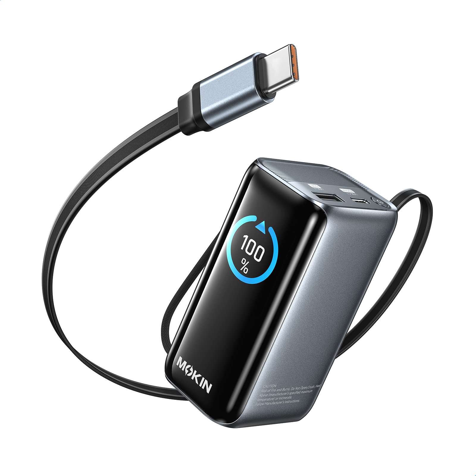 MOKiN 45W 10000mAh Portable Charger with USB-C and Retractable Cable