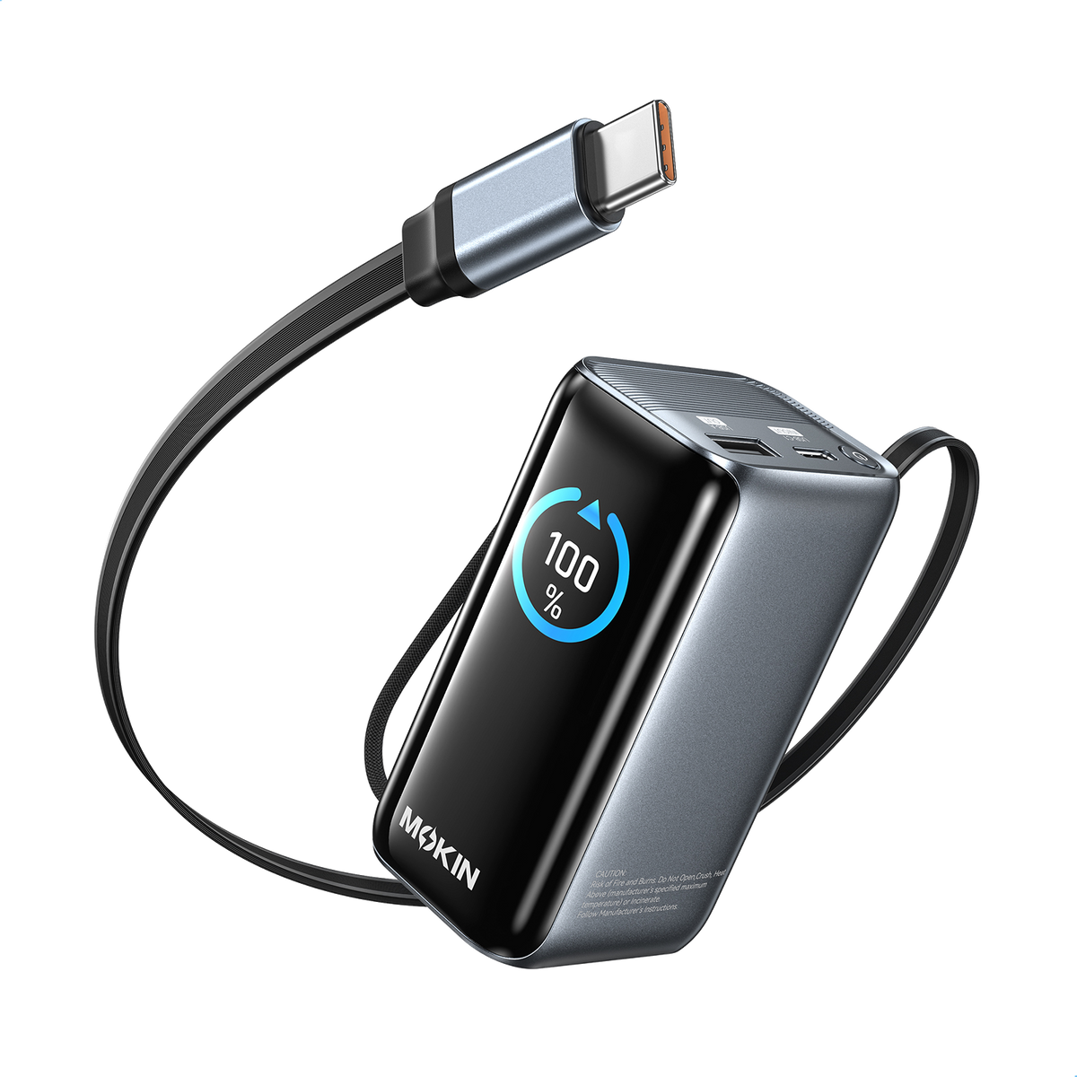 MOKiN 45W 10000mAh Portable Charger with USB-C and Retractable Cable