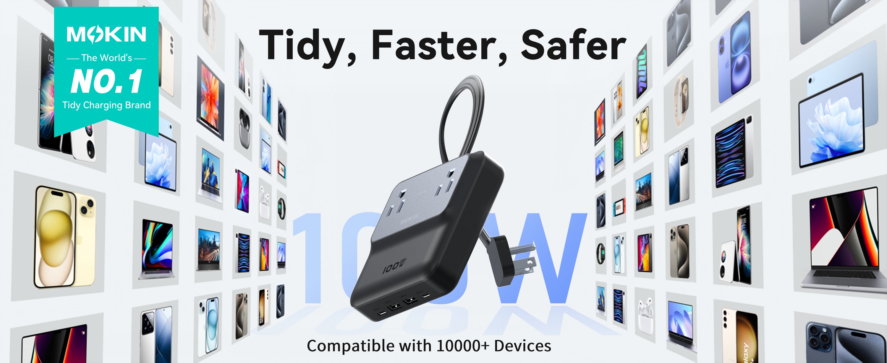 MOKiN 100W USB-C GaN Charging Station - 6 Ports Desktop Charger