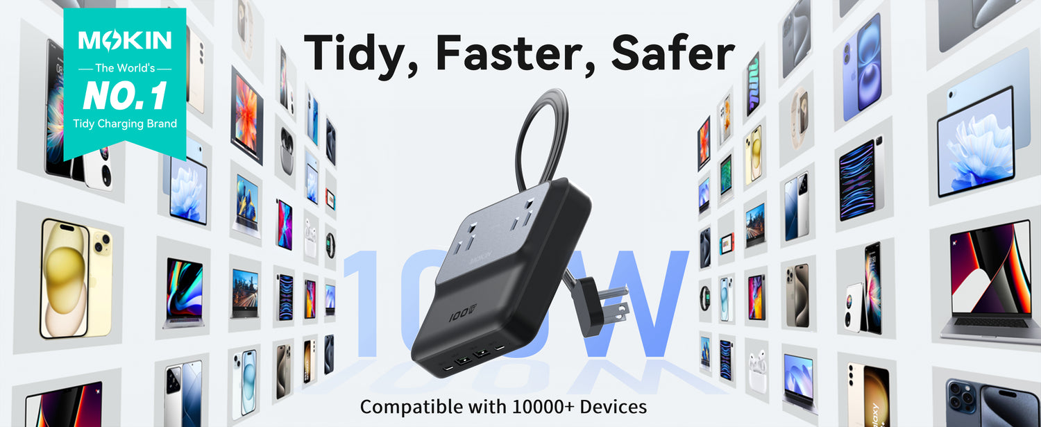 MOKiN 100W USB-C GaN Charging Station - 6 Ports Desktop Charger