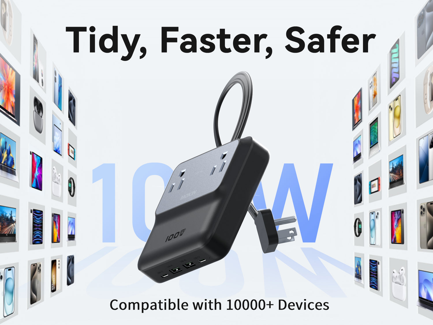 MOKiN 100W USB-C GaN Charging Station - 6 Ports Desktop Charger