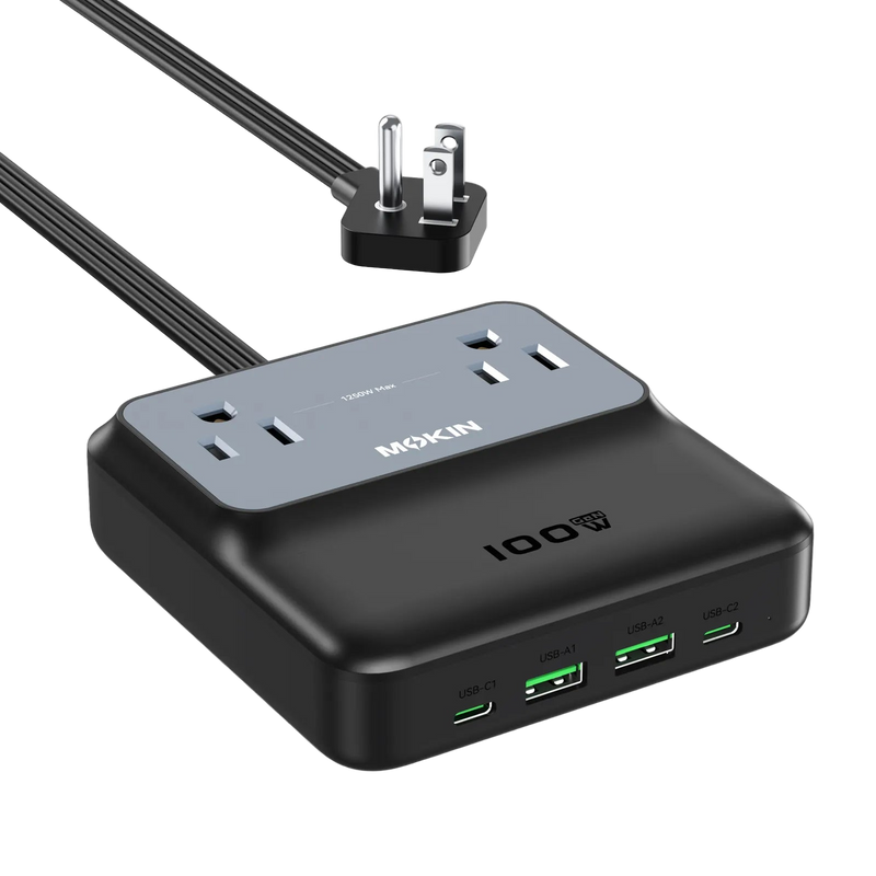 MOKiN 100W USB-C GaN Charging Station - 6 Ports Desktop Charger