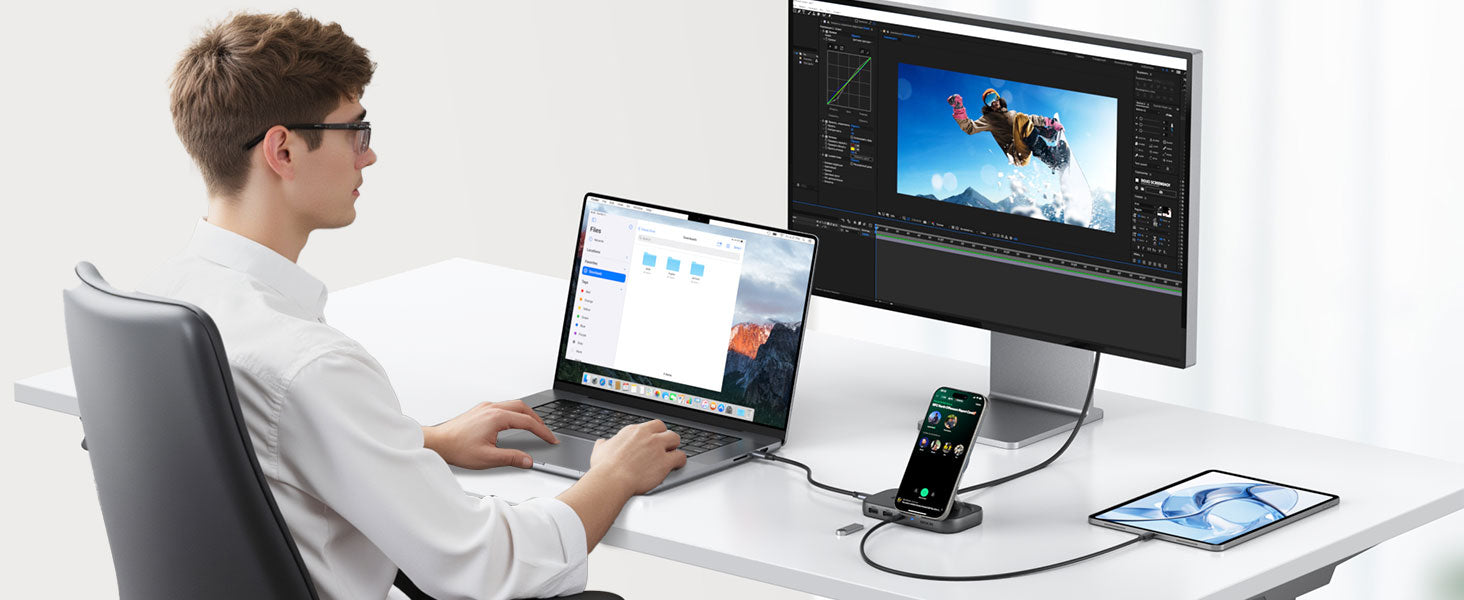 MOKiN 7-IN-1 USB C Docking Station with Wireless Charging