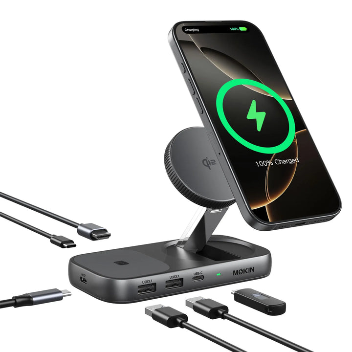 MOKiN 7-IN-1 USB C Docking Station with Wireless Charging