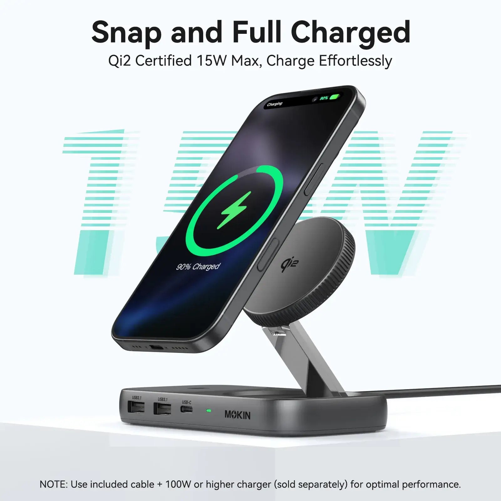 MOKiN 7-IN-1 USB C Docking Station with Wireless Charging