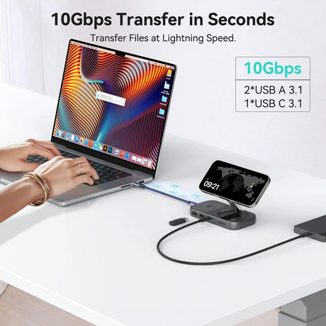 MOKiN 7-IN-1 USB C Docking Station with Wireless Charging