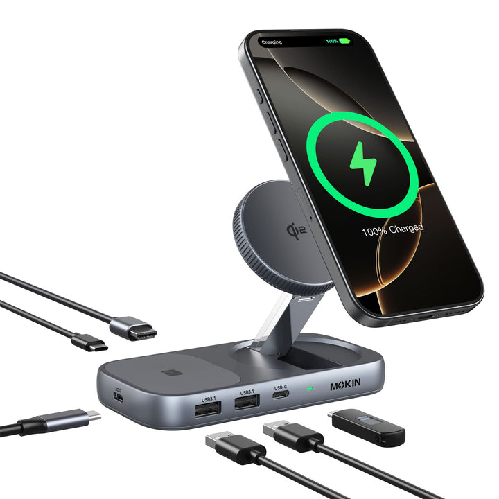 MOKiN 7-IN-1 USB C Docking Station with Wireless Charging