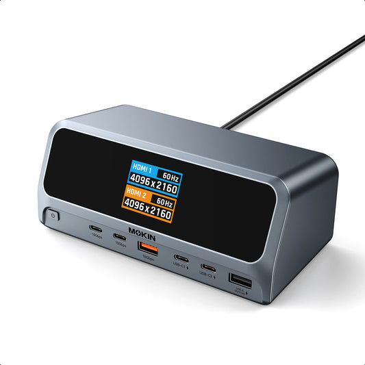 MOKiN 13-in-1 USB-C Docking Station with Smart LCD Display