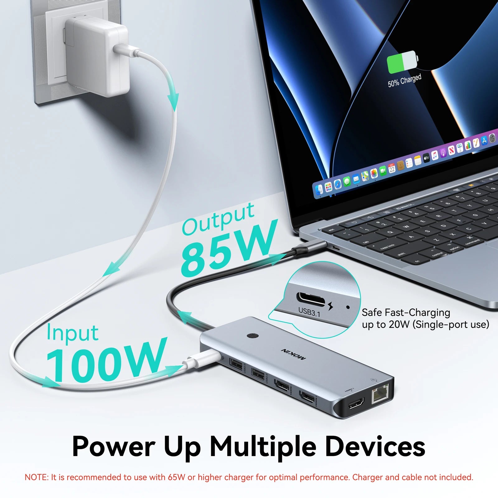 MOKiN 12-in-1 USB-C Docking Station with Screen Control Button
