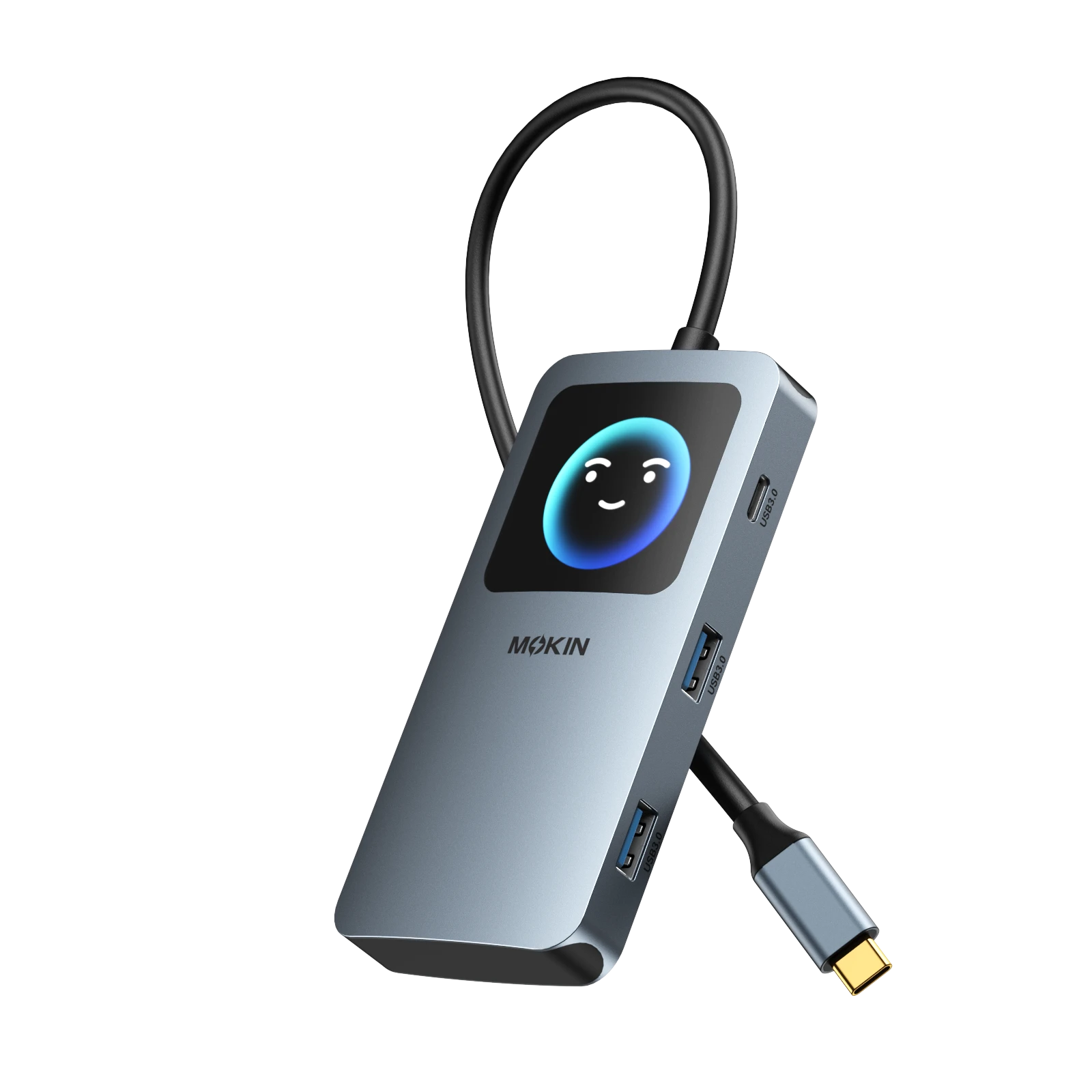 MOKiN 7-in-1 USB-C Hub with Smart LCD Display & PD 100W