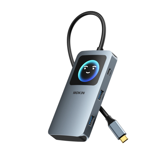MOKiN 7-in-1 USB-C Hub with Smart LCD Display & PD 100W