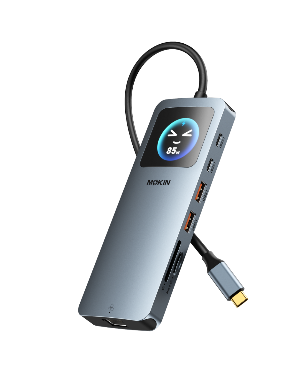 MOKiN 12-IN-1 USB-C Docking Station with Dual Displays & LCD Screen