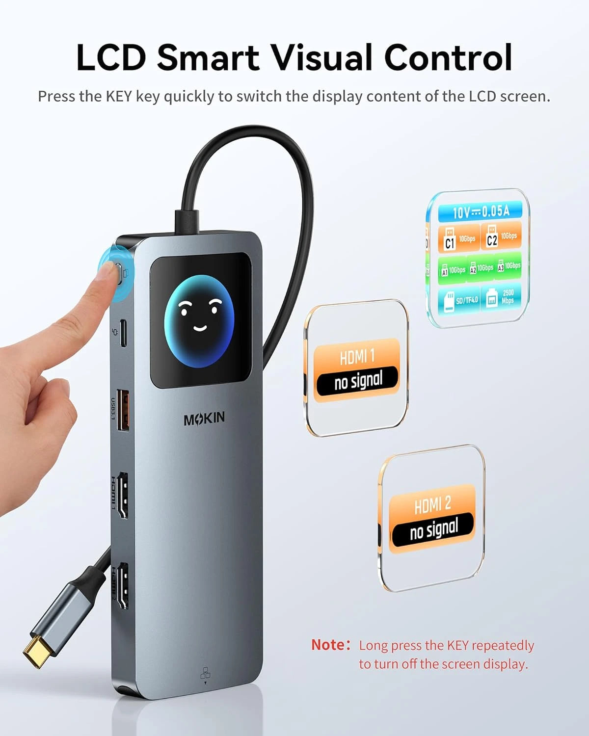 MOKiN 12-in-1 LCD Docking Station for a Smarter Dual-Monitor Workspace