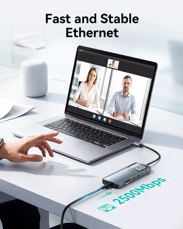 MOKiN 12-in-1 LED USB-C Hub for Dual Displays