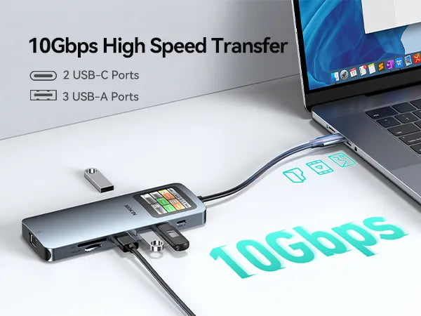 MOKiN 12-in-1 LED USB-C Docking Station for Dual Displays