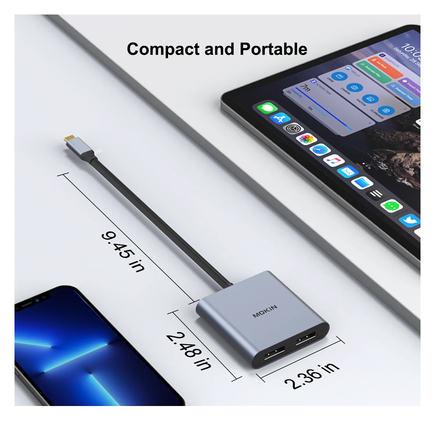 Mokin USB C to Dual DisplayPort Adapter