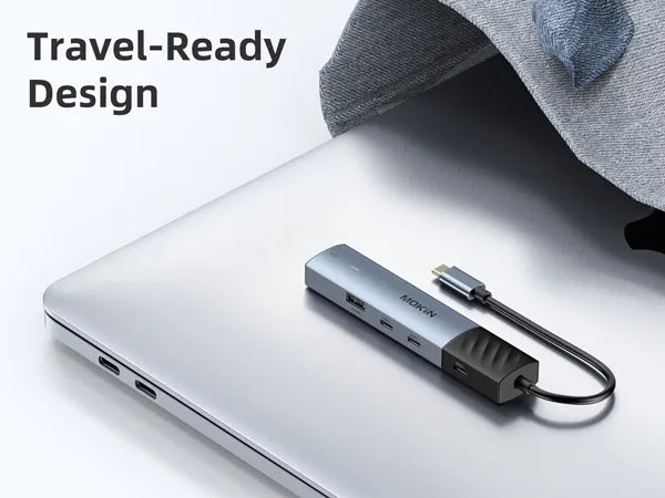 USB C Hub Adapter Travel-ready design