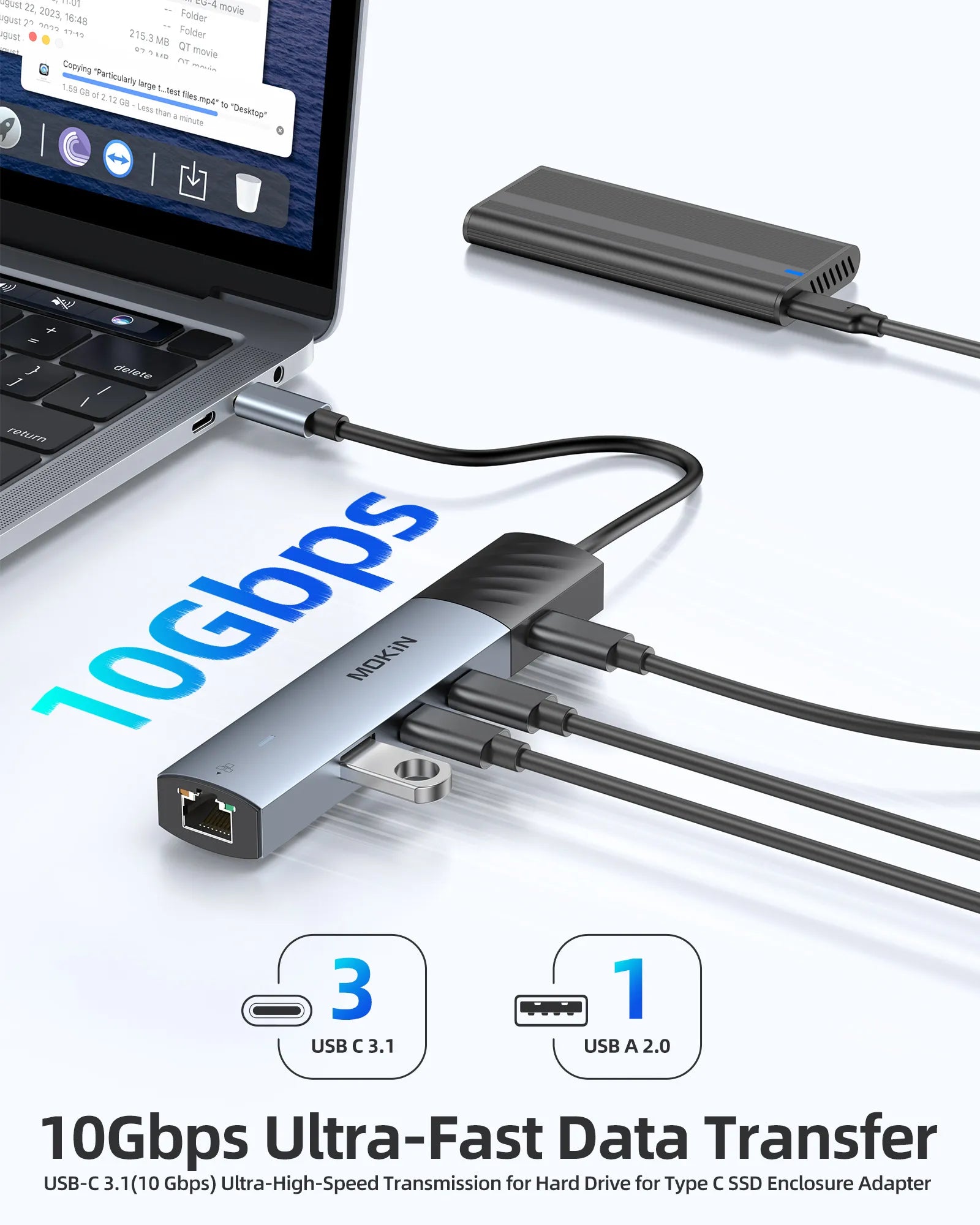 USB C 3.1 10Gbps Ultra-fast data transfer