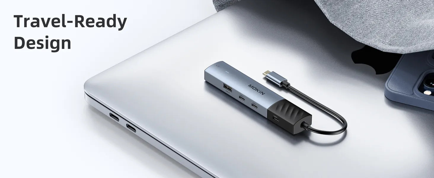USB C Hub Adapter Travel-ready design