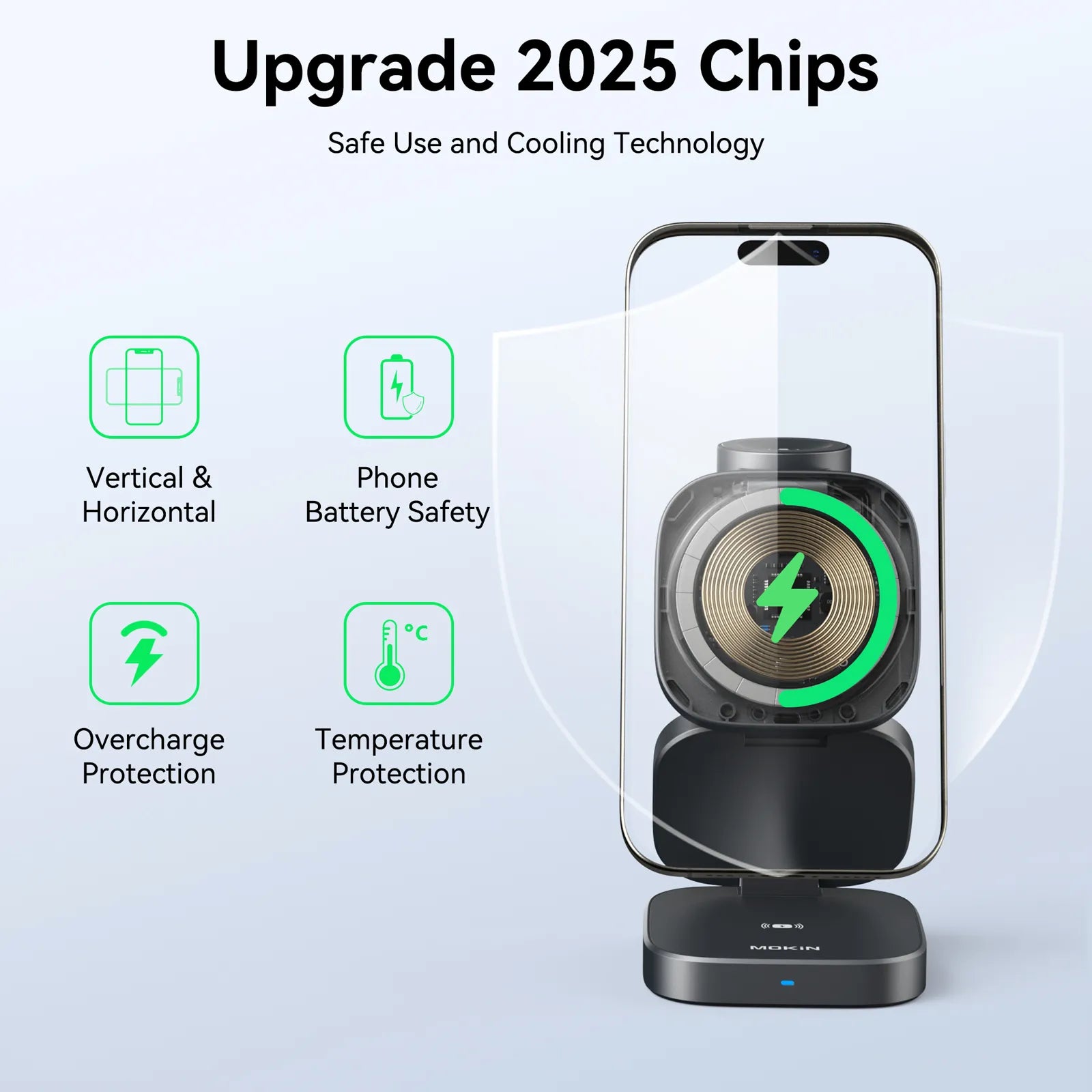 MOKiN Foldable 3-in-1 Qi2 Magnetic Wireless Charger for iPhone