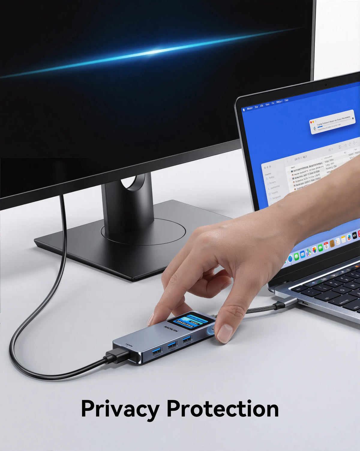 MOKiN 6-in-1 USB-C Hub for MacBook Adapter with Smart LCD Screen