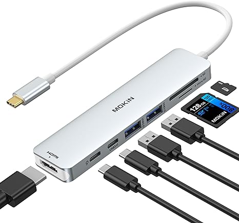 MOKiN 7 in 1 USB C Hub HDMI Adapter for MacBook Pro/Air