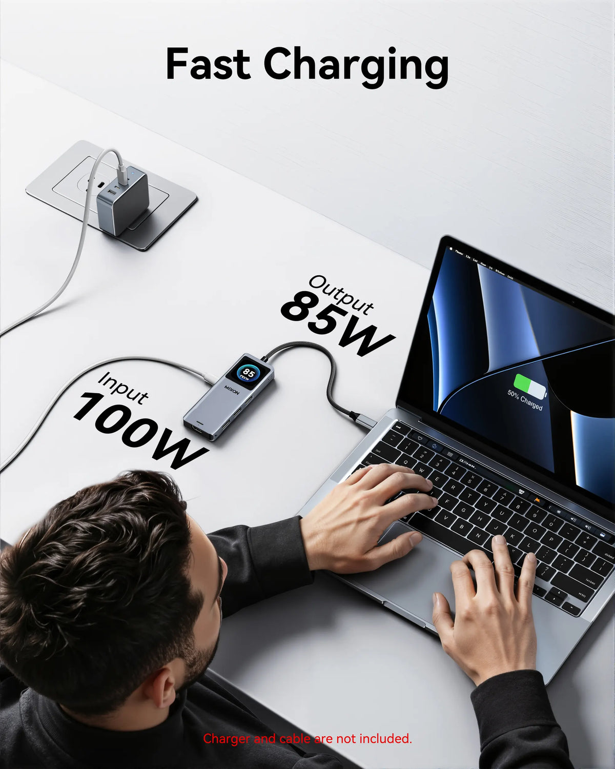 MOKiN 6-in-1 USB-C Hub for MacBook Adapter with Smart LCD Screen