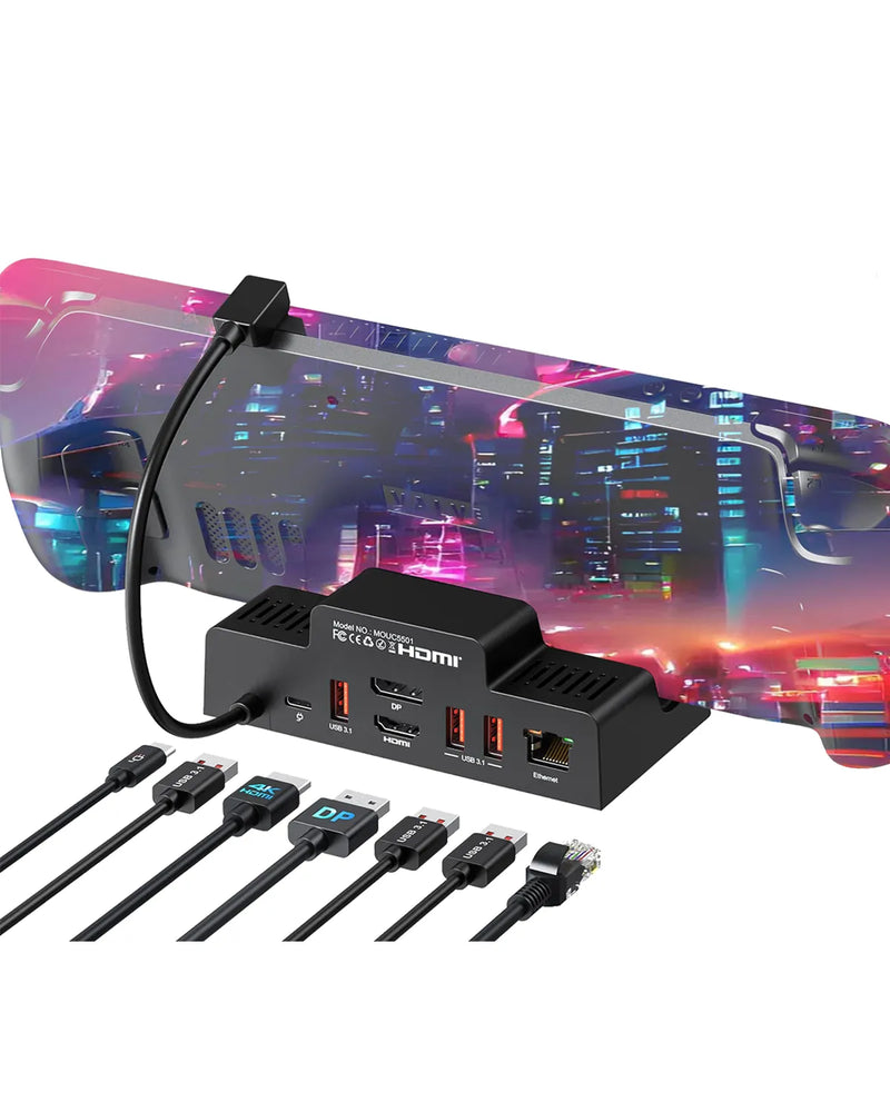 MOKIN 7-IN-1 Dual Monitor Docking Station for Steam Deck And ROG Ally