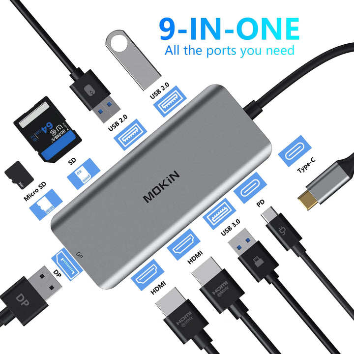 Mokin 9 IN 1 USB C Docking Station With Triple Display