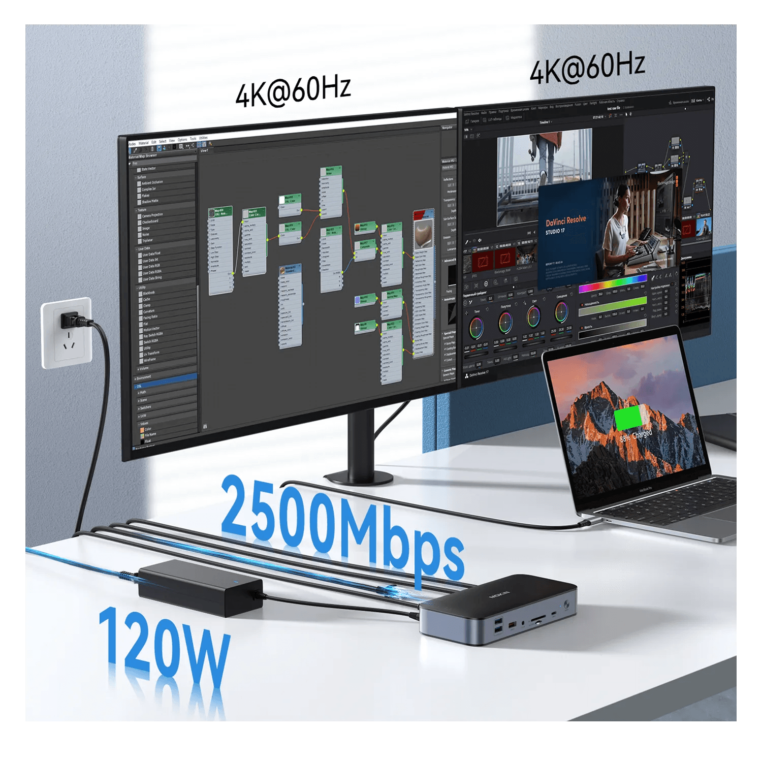 MacBook Docking Station Dual Monitor, MOKiN 12 in 2 USB C HDMI Adapter für MacBook Pro/Air MacBook Dock Dongle USB C auf Dual HDMI, VGA, Ethernet, 100W PD, 4X USB C und MacBook Docking Station Dual Monitor, MOKiN 12 in 2 USB C HDMI Adapter für MacBook Pro/Air MacBook Dock Dongle USB C auf Dual HDMI, VGA, Ethernet, 100W PD, 4X USB C und