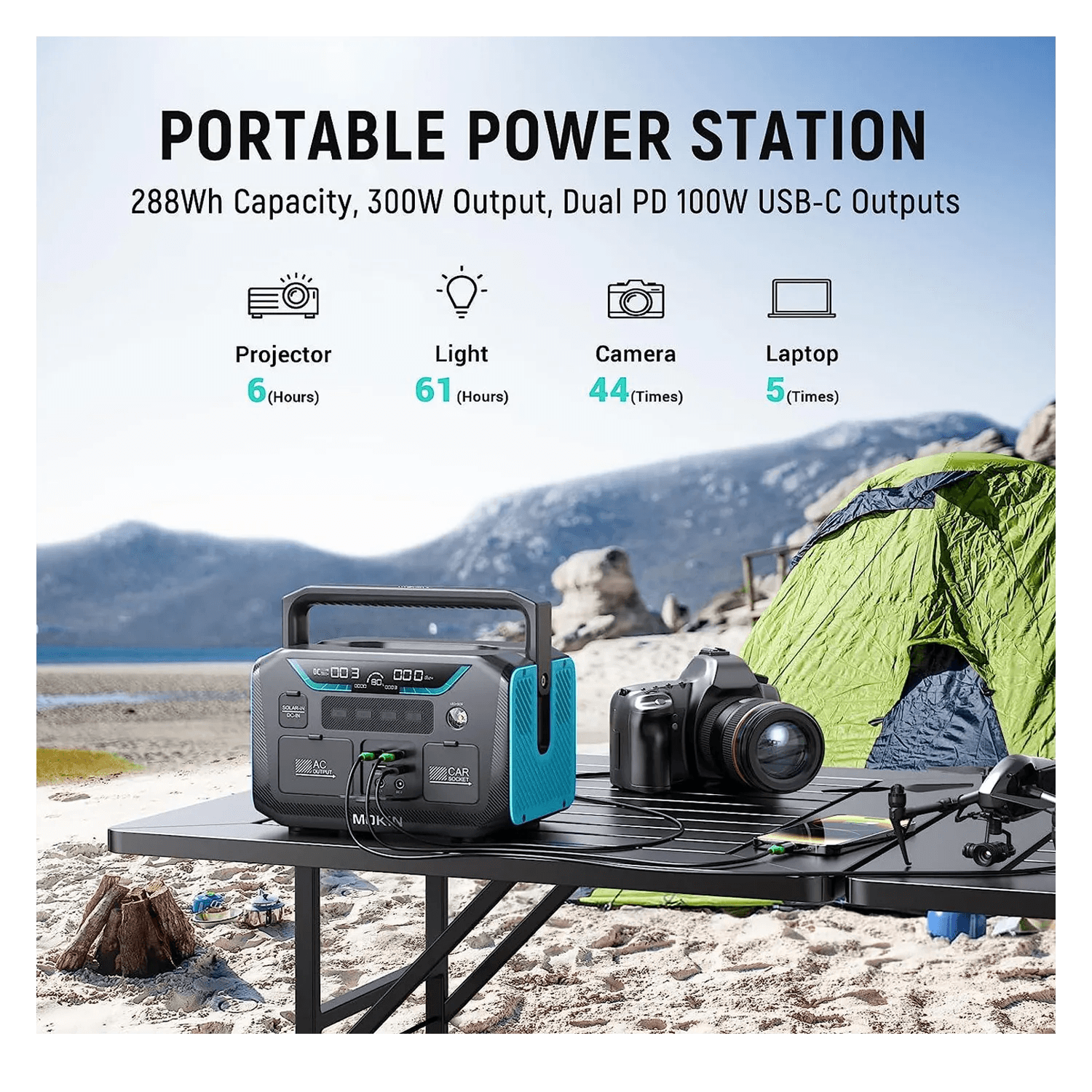 MOKIN Portable Power Station | 300W 288Wh - Mokin