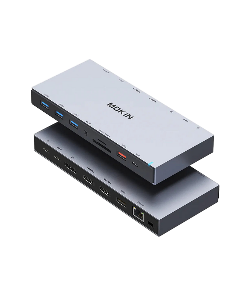 MOKiN 15 IN 1 USB C Docking Station 3 Monitors With 2 HDMI