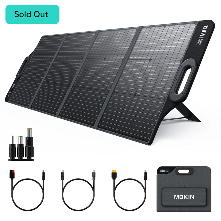 Mokin 120W Foldable Solar Panel with Adjustable Kickstand