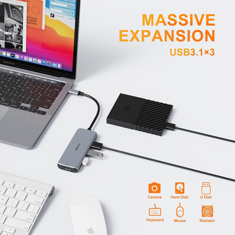 Mokin 7 IN 1  USB C to HDMI Adapter with 4K@60hz